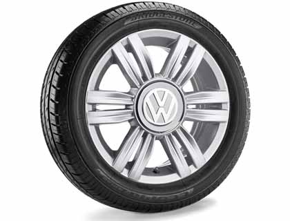 VW UP Sommer-Komplettrad 185/55 R15 82H, Bridgestone Ecopia EP150, Radial, Brillantsilber