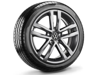 VW Sommer-Komplettrad 215/55 R17 94W, Pirelli Cinturato P7 Seal, Salvador, Grau Metallic