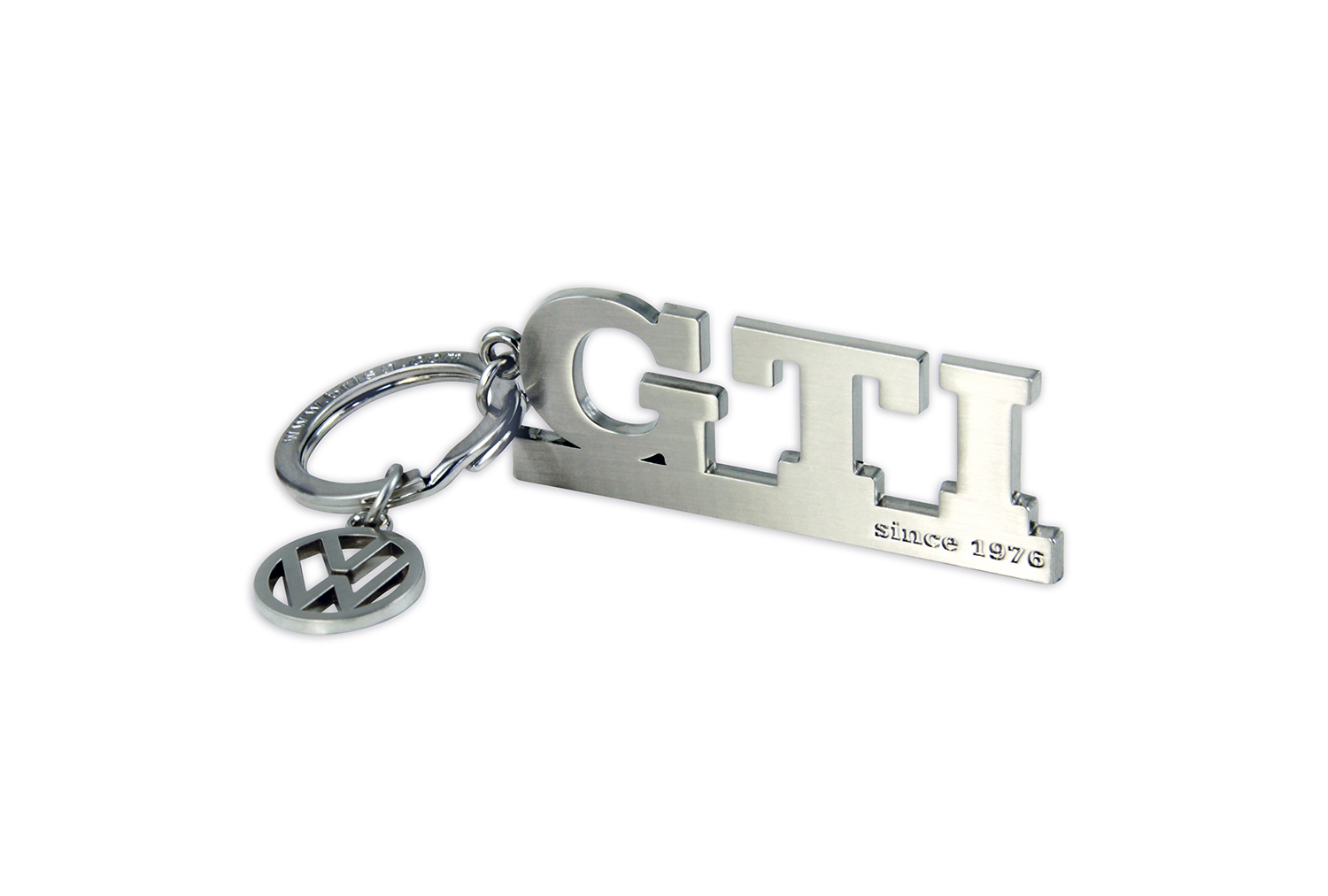 GTI Schlüsselanhänger mit Charm in Sichtverpackung - since 1976, Farbe: silber